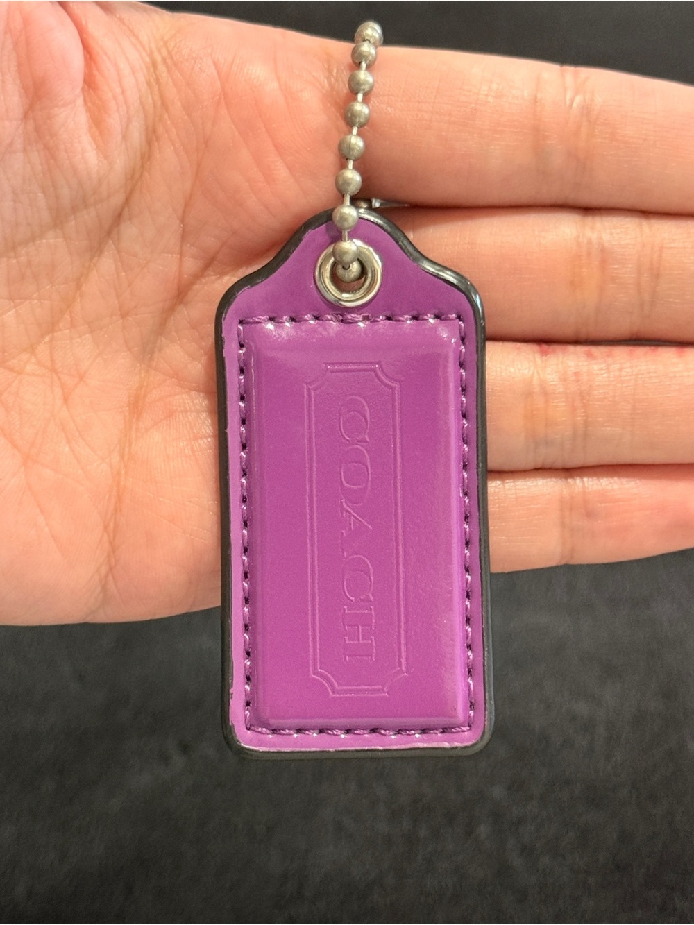 2.5" Medium Y2K Coach Leather Key Fob Bag Charm Keychain Hang Tag/Hangtag